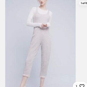 Anthropologie Only Hearts Grey Cotton Jumpsuit with Pockets Small